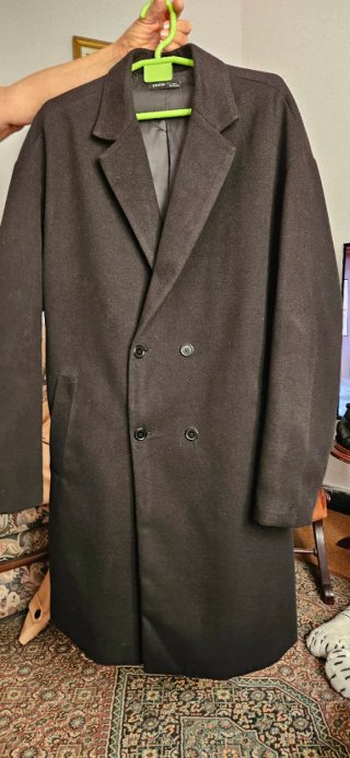 Abrigo largo negro SHEIN hombre Talla XL
