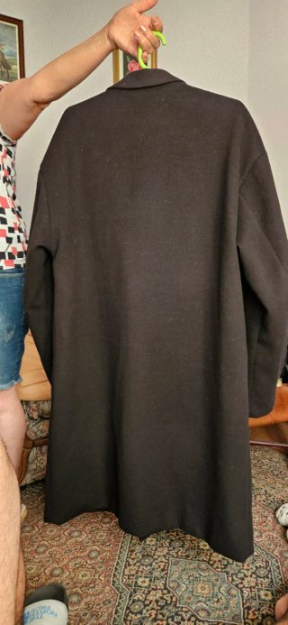 Abrigo largo negro SHEIN hombre Talla XL