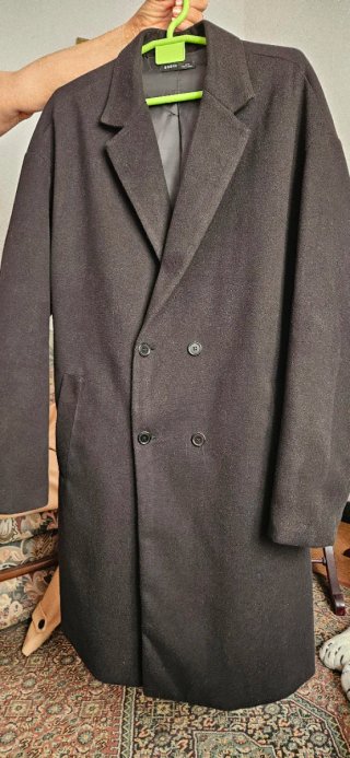 Abrigo largo negro SHEIN hombre Talla XL