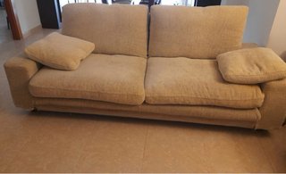 Conjunto 2 sofás de pluma beige
