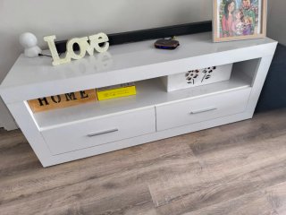 Mueble TV Blanco y Madera