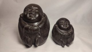 Figuras de Buda de cerámica vintage