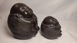 Figuras de Buda de cerámica vintage