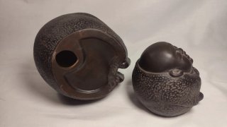 Figuras de Buda de cerámica vintage