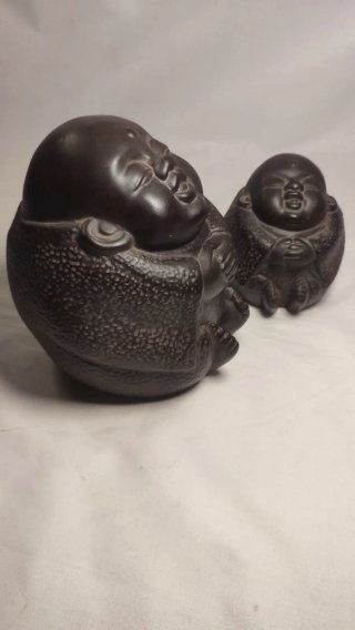 Figuras de Buda de cerámica vintage