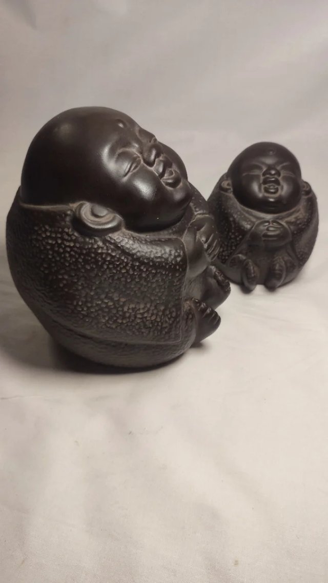 Figuras de Buda de cerámica vintage