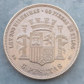 2 Monedas Antiguas España 5 Pesetas