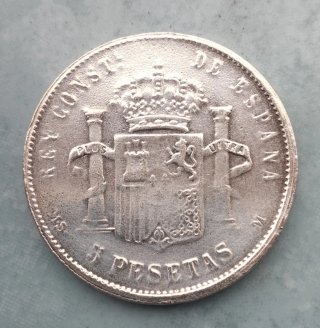 2 Monedas Antiguas España 5 Pesetas