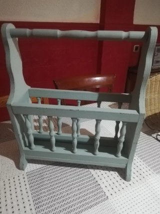 2 Revisteros Mimbre y Madera