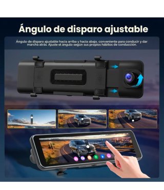 Espejo retrovisor con cámara 4K+1080P