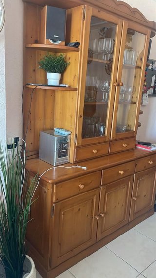 Vitrina Aparador Madera y Cristal