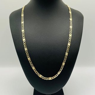 Cadena Figaro Labrada 3x1 Oro