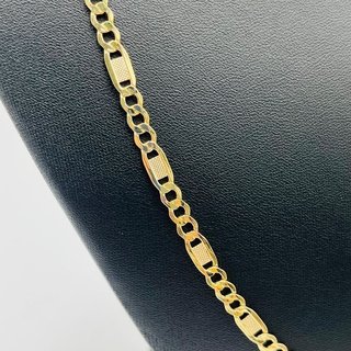 Cadena Figaro Labrada 3x1 Oro