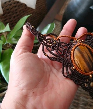 Collar Macramé Ojo de Tigre