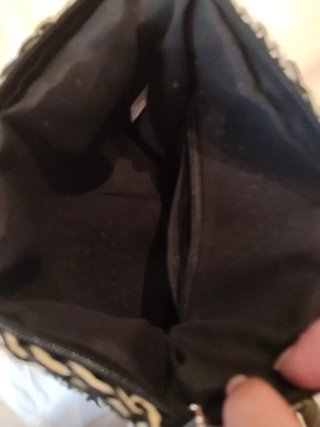 Bolso de rafia negro y blanco