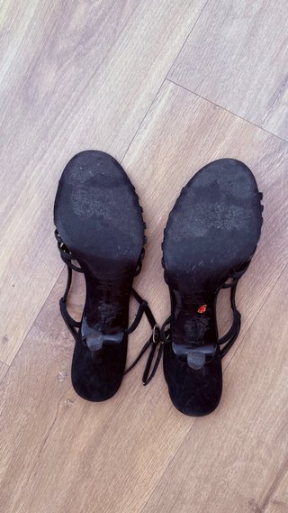 Sandalias Tacón Zara Negras Talla 39