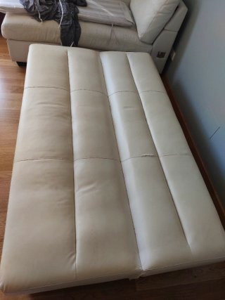 Sofá Cama Beige Cuero Sintético
