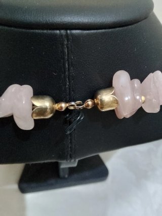 Collana Quarzo Rosa e Perline Dorate e madreperla!