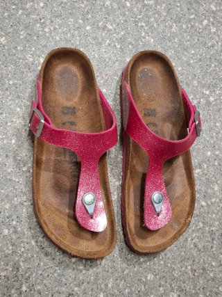Birkenstock infradito glitter rosa 38
