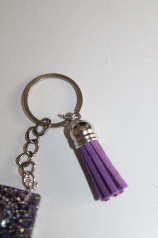 Porta-chaves Letra F Resina Glitter