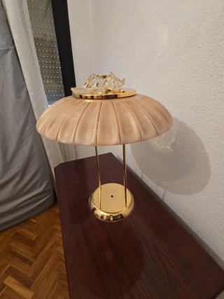 Lámpara de techo diseño cristal y oro