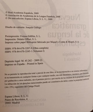 Nueva Gramática de la lengua española.
