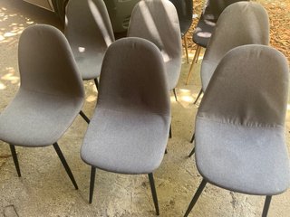 Juego de 6 sillas de comedor grises +2 negras