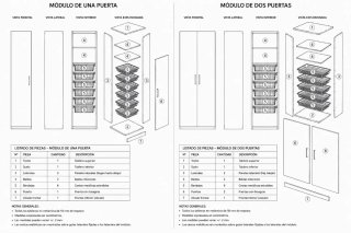 Armario ropero madera 3 puertas