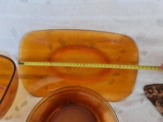 Lote Vajilla Vereco Retro Cristal Ámbar