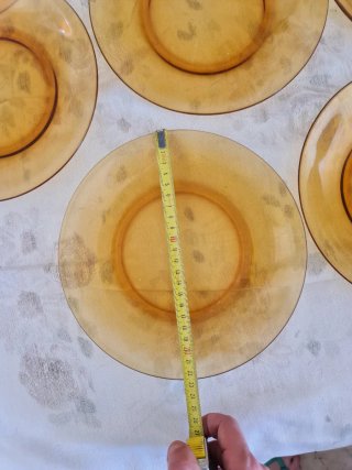 Lote Vajilla Vereco Retro Cristal Ámbar