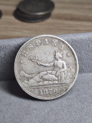 Moneda 2 Pesetas España 1870