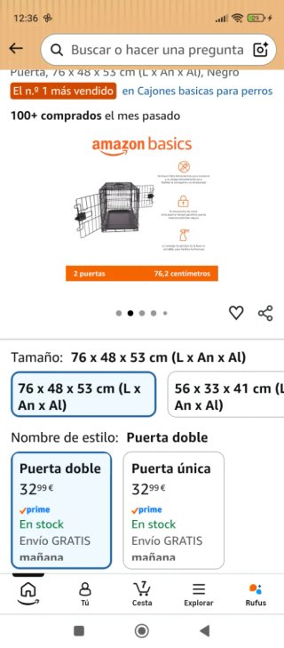 Jaula para perros con 2 puertas