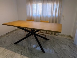 Mesa Comedor Nórdico/Industrial Madera y Metal