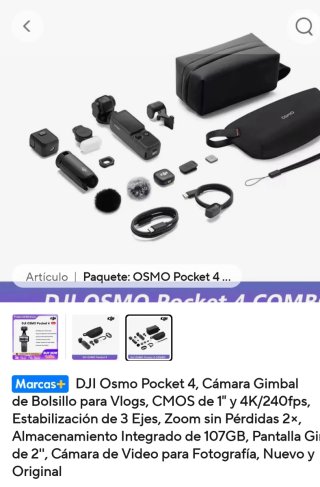 DJI Osmo Pocket 4 Cámara Gimbal Bolsillo