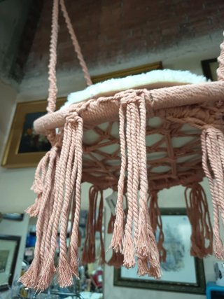 Asiento Colgante Macramé Salmón