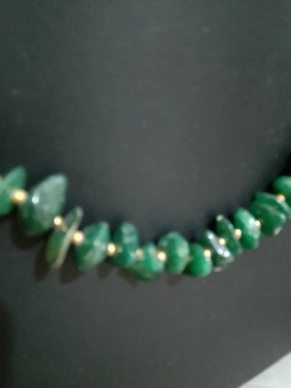 Collana avventurina e perline dorate