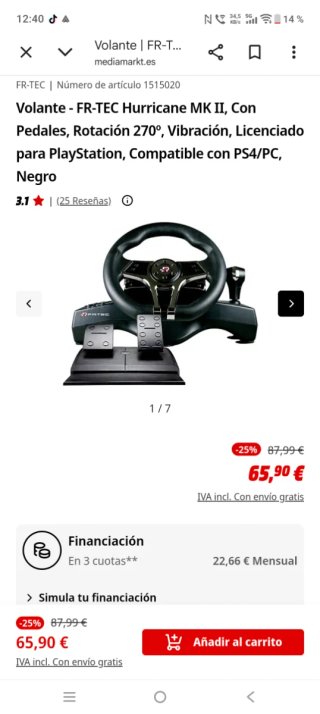 Volante y Pedales PS4 y pc
