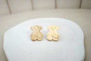 Pendientes Osito Dorado Acero Inoxidable.Marcados