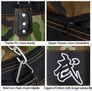 Saco Boxeo Camuflaje + Accesorios Boxeo