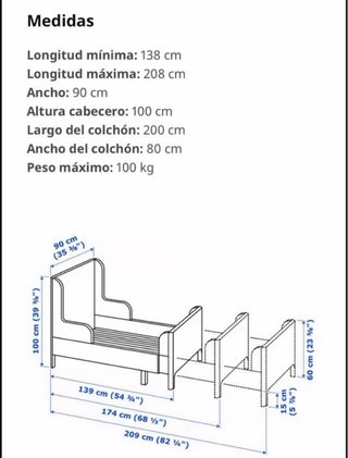 Cama extensible IKEA BUSUNGE rosa