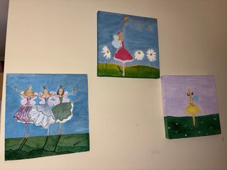 Lote 3 cuadros bailarinas hadas