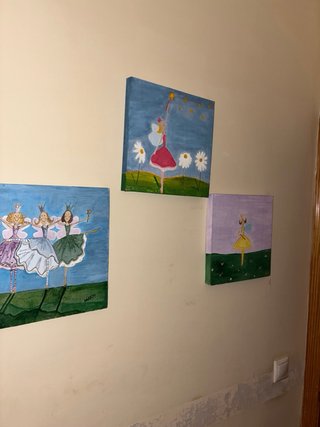 Lote 3 cuadros bailarinas hadas