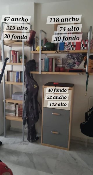 Cómoda 4 cajones madera y DM