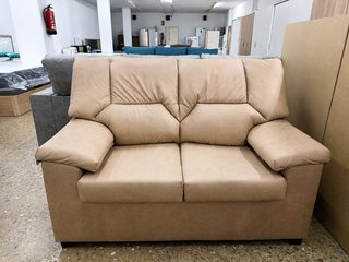 Sofá 2 Plazas Piel Sintética Beige