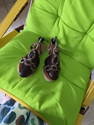 Sandali donna marroni e multicolor