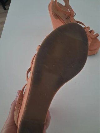 Sandalias plataforma naranjas talla 38