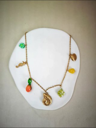 Collar veraniego acero inoxidable con dijes