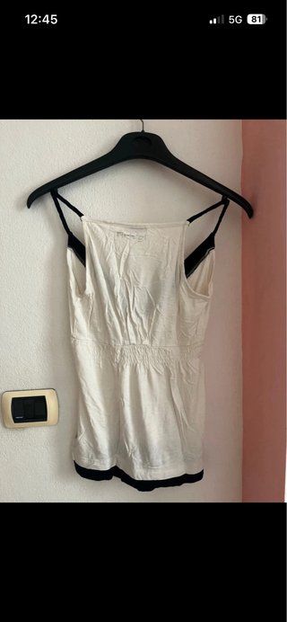 Canotta Artigli V-neck White & Black
