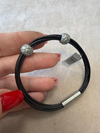 Bracciale cuoio e acciaio