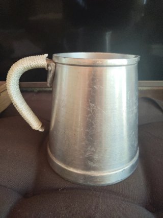 Jarra lechera aluminio vintage 1L francesa 1940/50